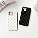 NITITOP Compatible with iPhone 13 Case Cute Aesthetic Checkerboard Checkered Pattern for Women Girl Trendy Slim Fit TPU Silicone Shockproof Full Camera Protection Cover - White