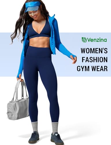 Image of Venzina High Waist Tummy Control Yoga Pants for Women - Super Soft Squat Proof Leggings with 4- Way Stretch for Gym, Running, Yoga & Daily Casual Wear