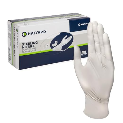 HALYARD STERLING Nitrile Exam Gloves, Non-Sterile, Powder-Free, 3.8 mil, 9.5", Gray, Large, 45271 (Box of 100)