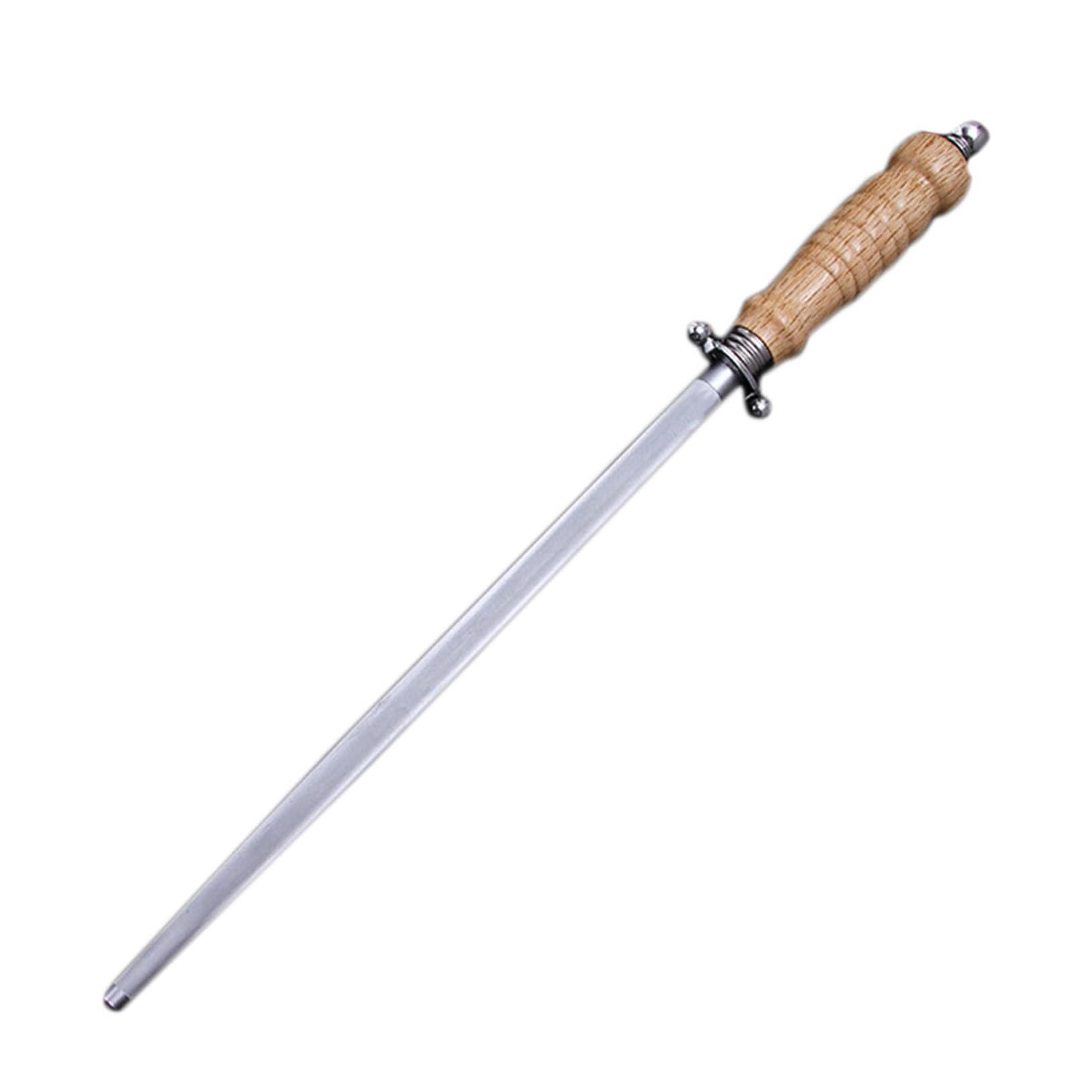Affilatore per Coltelli a Barra in Acciaio Inox Argento | Uso Domestico in Cucina, Affila Lame Standard e Seghettate, Pratico da Appendere