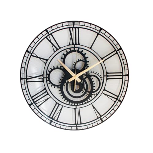 Image of Stylish Metal Analog Wall Clock for Living Room, Bedroom, Office, Kitchen, Home and Hall | Antique Fancy Big Size Modern Wall Watch for Home Decor (DA-190, 50CM)