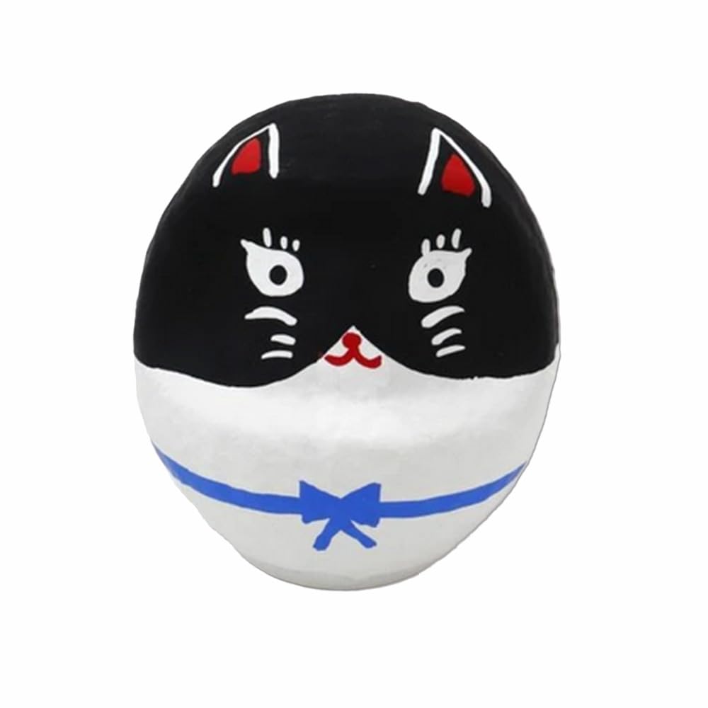 Amazon.co.jp: 猫ちゃん 高崎だるま 日本製 縁起物 達摩 ダルマ ブチ茶