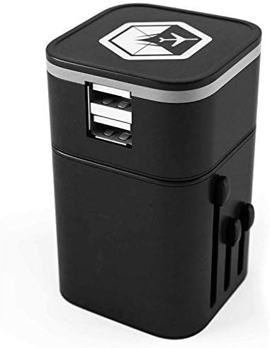 VENTURE 4TH ® Worldwide Travel Adapter Charger All in One Dual USB Charging Ports UK Europe – Black