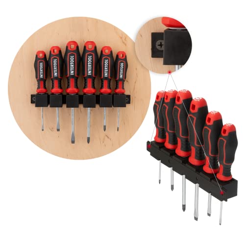Intertool 6-Piece Magnetic Screwdriver Set, 3 Phillips, 3 Flat Head, Professional Cushion Grip Handles, High Strength S2 Steel, Rust Resistant, General Purpose Repair, Home Improvement Kit Vt08-3436 #TOP3