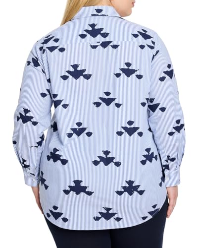 NIC+ZOE Women's Stamped Stripe Woven Shirt2