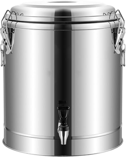 Tanque aislado al vacío de acero inoxidable, capacidad de 10 a 100 L, tapa con cerradura y mango antideslizante, soluciones de almacenamiento de alimentos de grado comercial para cocinas de catering