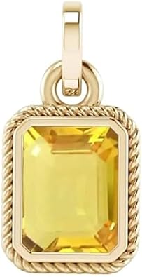 9.25 Ratti 8.30 Carat Certified Yellow Sapphire Pendant/Neckles Pukhraj Stone Gold Plated Panchadhatu Pendant AAA Quality Gemstone for Men and Women, Gemstone, Yellow Sapphire
