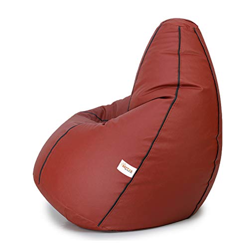 Image of Sattva Classic XL Bean Bag Filled (with Beans) Colour -Tan with Black Piping
