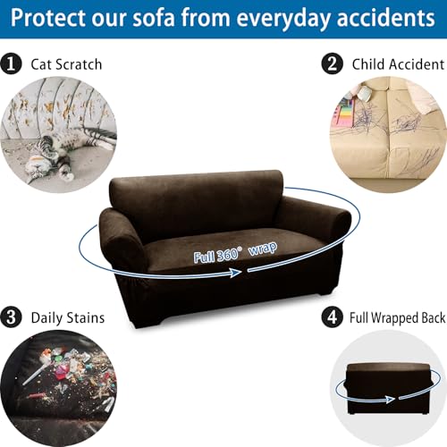 Pfrstuv Leather-Look Loveseat Couch Cover