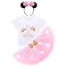 Baby Mädchen Dritter 3. Geburtstag Party Outfit Minnie Kostüm Baumwolle Kurzarm Top T Shirt Prinzessin Gepunktet Tütü Tüll Rock Stirnband 3tlg Bekleidungsset Rosa - Mein 3. Geburtstag Ballon