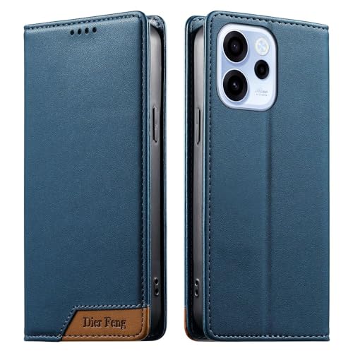 Étui Oppo Reno 15 Pro Bleu - Housse Portefeuille en Cuir Premium avec Rabat Magnétique