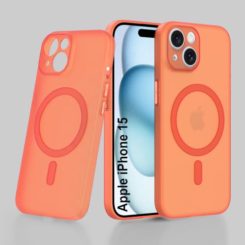 Image of ZAP CASE Paper Thin Case for iPhone 15 | Ultra-Slim 0.5 mm Back Cover | Metal Buttons | Lightweight | Matte Finish | Anti-Fingerprint | Scratch Resistant | Camera Protection | Magsafe | Orange