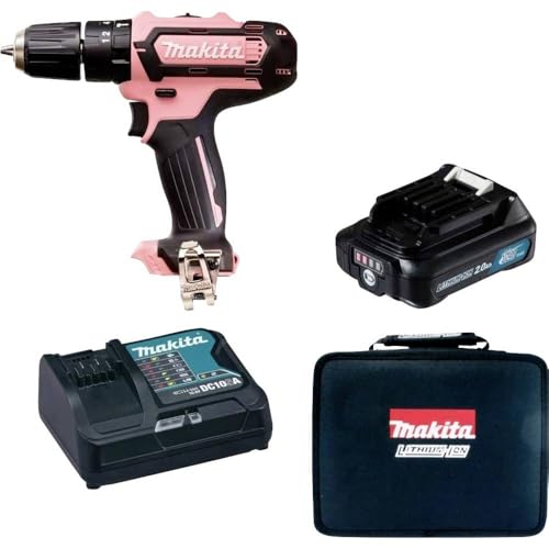 Makita HP333DSAP1 Schlagbohrschrauber 12V 2.0Ah Li-Ion Akku, inkl. Koffer, 12 V, Rosa – Ansicht 1