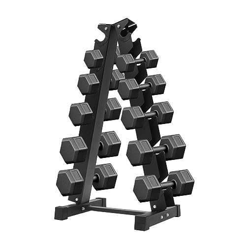NAIXING 6-Tier A-Frame Metal Dumbbell Rack Stand Weight Rack Holder for Dumbbells Compact Home Gym Space Saver (660 Weight Capacity)
