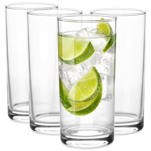 Glasmark KROSNO 1992 Lot de 4 Verres à Eau Jus Long Drinks Transparent Lavables au Lave-Vaisselle 280 ml