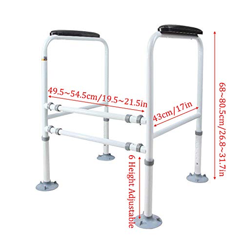 Doremy Bathroom Safety Toilet Rail Stand Alone Adjustable Handrail Frame Suction Cups For The Elderly And The Pregnant Weak Patients Disabled Postoperative Safe Support Aid #TOP1