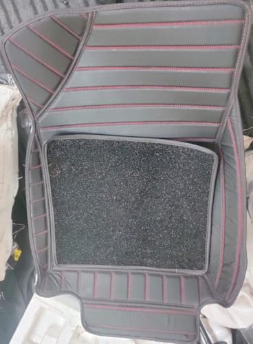 Image of MINANSH 9D Car Floor Mats Compatible with Baleno, Black /Red