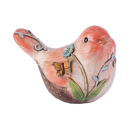 ミニかわいい鳥の像装飾的な小さな彫刻動物ミニチュア置物ピンクのサムネイル