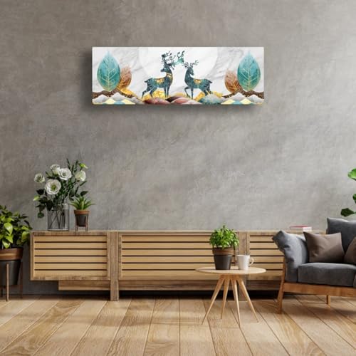 Image of Polyester Printed Air Conditioning Dust Cover Folding Designer Ac Cover For Indoor Split Ac 1.5 Ton (97X 31X 21 Cm ) (Deer)