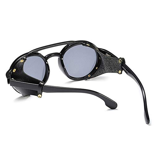 Image of Retro Vintage Black Round Flap Unisex Sunglasses (VI-SG-95517-C4) - Pack of 1