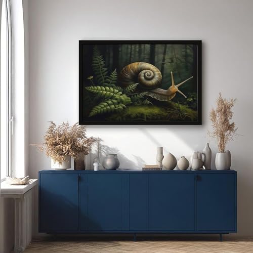 Poster escargot de forêt pour habiller un mur vide, toile rétro vert universitaire - 4