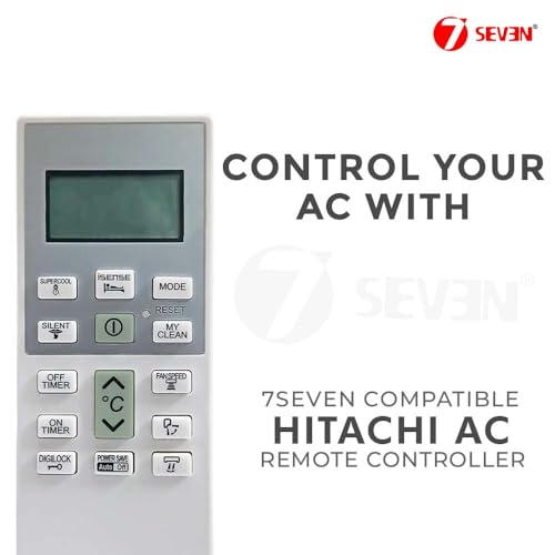 7SEVEN® Compatible with Hitachi Split Ac RSE/ESE/CSE-314HBD Model Original Remote of 168 Part Number Only Suitable with 1.2 Ton 3 Star Air Conditioner - Not Universal Hitachi Ac Remote 6 41vQHIcBVVL