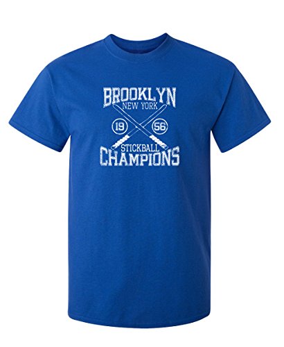 Brooklyn Stickball Champions Shirt Classic Mens T-Shirts | Bold Design Mens Tee Shirts | Trendy Graphic Tshirts for Man | Humor Sarcasm Funny T Shirt 5XL Royal