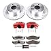 Power Stop KC2119-36 Front Z36 Truck & Tow Calipers with Carbon-Fiber Ceramic Brake Pads and Drilled and Slotted Brake Rotors Kit For Jeep Cherokee XJ Grand Cherokee Wrangler [Application Specific]
