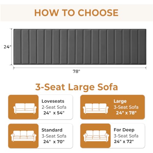 Image of Heavy Duty Couch Cushion Support Board for Sagging Sofa, 24''x78''Wide Oversized Sofa, Thick Reinforced Wood Boards Add Strong Seat Supports, Under Couch Insert with Anti-Slip Dots, Grey