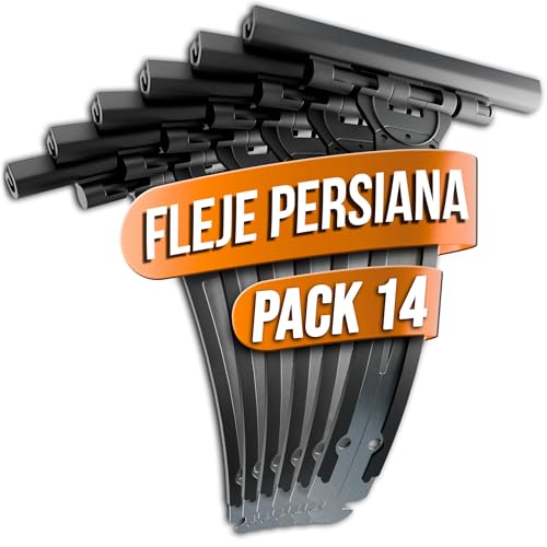 14x Flejes Persiana Enrollables – Repuestos Compatibles con Persianas PVC Aluminio y Plástico – Accesorios para Persianas Enrollador – Fleje Acero Resistente – Enganche Persiana Universal (14)