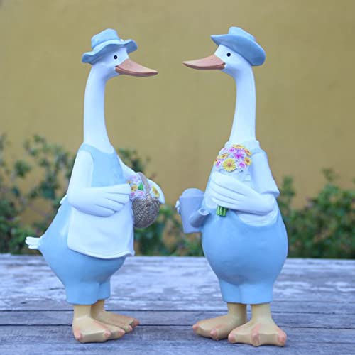 Garden Ornaments Outdoor Statues Decorations, Artificial Duck Garden Sculpture, Realistic Resin Duck Animal Figurines for Patio Home Art Decor a Pair - Image 4