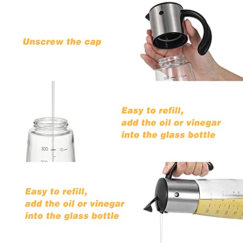 vevouk Essig und Öl-Flaschen Set Automatischer Klappe Auslaufsicher Tropffrei Essig- Öl-Spender Glasspender - Image 4