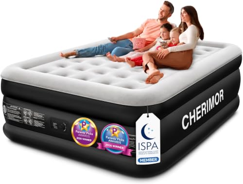 CHERIMOR Queen Air Mattress with Built-in Pump 18in, Upgraded...