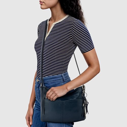 Image of The Sak Alameda Leather Crossbody Purse - Leather Women's Handbag for Everyday & Travel - Cross Body Bag With Zipper