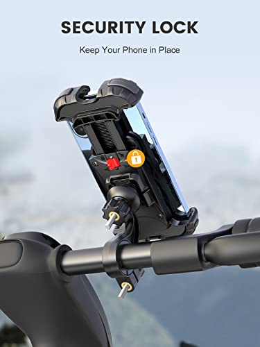 Ibytoc Motorcycle Phone Mount, Upgrade [Full Protection] [Security Lock] Bike Phone Mount 360° Rotatable, Phone Holder For Bicycle, Scooter, Handlebar, Widely Compatible With Cellphones (4.7-6.8”) #TOP2