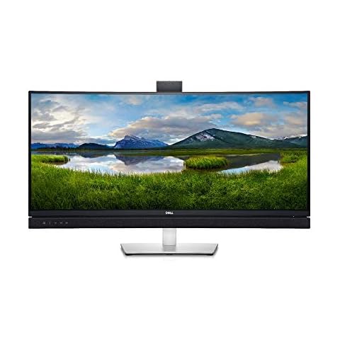 Dell C3422WE 34 Inch WQHD Curved Video Conferencing Monitor, 60Hz, IPS, 5ms, Built-in Speakers, 5MP Camera Cover