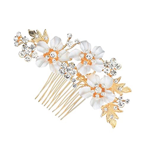 OSOLADY 華やかなデザインの花モチーフヘアコーム 髪飾り 結婚式用 鑽装飾