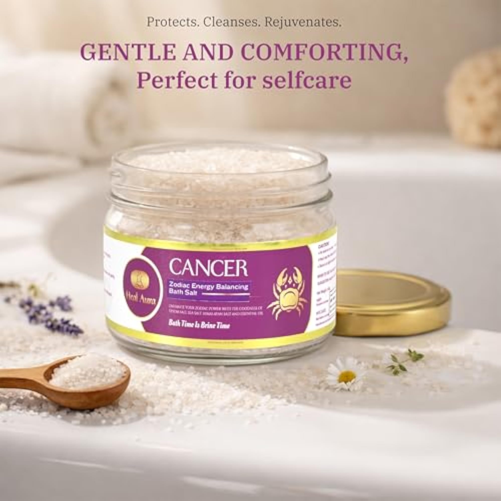 Cancer Zodiac Epsom Bath Salt, Soothing Ritual Soak