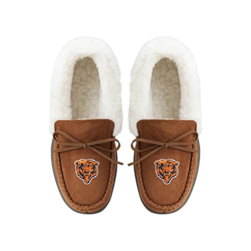 Image of FOCO Womens NFL Team Logo Tan Moccasin Slippers