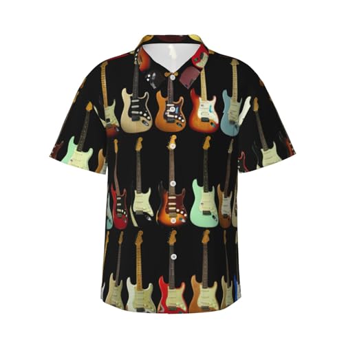 Chemise hawaïenne guitare homme idéale pour un été décontracté à la plage