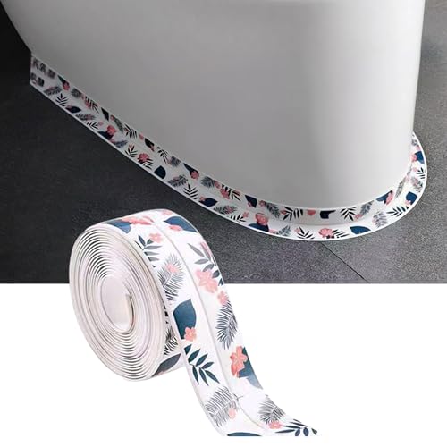 Image of Self Adhesive Sealing Tape, Bathroom Waterproof Sealing Strip, Traditional Sealant Substitute, Suitable for Kitchen, Bathtub, Bathroom, Wall Corner, Decoration and Renovation (C, 1.5 inch x 16.5Ft)