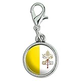 GRAPHICS & MORE Antiqued Bracelet Pendant Charm with Lobster Clasp Country National Flag T-Z - The Vatican City National Country Flag