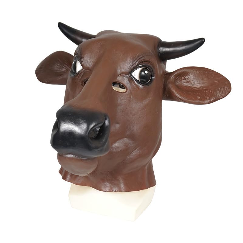 Mr.Fashion Creative parody of God beast latex mask - sand sculpture online celebrity live props - Halloween animal head cover (Bull mask)
