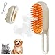 Mr.Twinklelight Steamy Cat Brush, 3-in-1 Katzenbürste mit Dampf Haustierbürste, Self Cleaning Steamy Cat Brush Selbstreinigende Dampfende Katzenbürste Dampfbürste Katze, für Katzen Hunde Massage