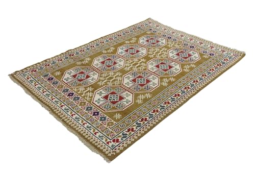 Tapis d'Orient Afghan Akhche noué main en laine de haute qualité - 3