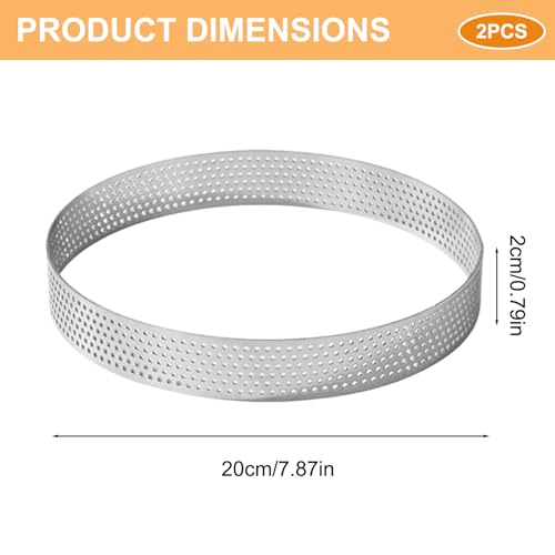 Anillos de horno de acero inoxidable de 8 pulgadas para disfrutar la repostería casera 7