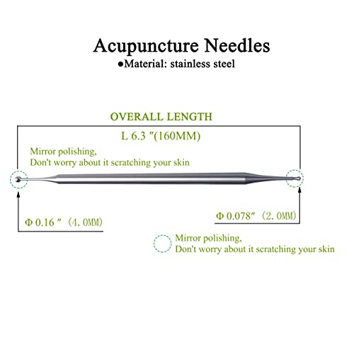 Byyddiy Stainless Steel Dual Head Facial Reflexology Tools,Ear Acupuncture Massage Tool,Manual Acupuncture Pen,Body Point Probe Pen &Trigger Point Massager Tool For Deep Tissue #TOP4