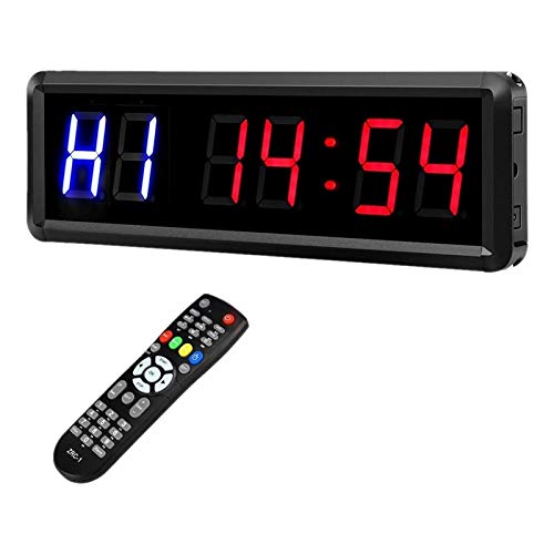 Temporizadores de Cocina Temporizadores LED del temporizador de intervalos 1.5inch 6 Dígitos entrenamiento de la gimnasia temporizador de cuenta atrás del cronómetro del reloj temporizador con control