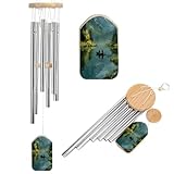 Mountain Lake Rowing Wind Chimes for Outside with Relaxing Rich Sound, Memorial Wind Chimes Gifts for Mom,Great Gift for Your Own Patio, Porch, Garden, and Backyard