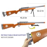 AGM MASTECH M24 Weiche Schaumstoff-Spielzeugpistole, Design mit auswerfenden Patronenhülsen, verbessertes Zielfernrohr, 40 weiche Schaumstoff-Darts, 20 Patronenhülsen, 2 Magazine. (Braun) – Ansicht 4